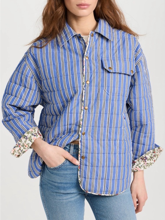 Clare V Jackets & Blazers - NWOT Clare V. Jacques Quilted Reversible Jacket Striped And Floral Size M/L
